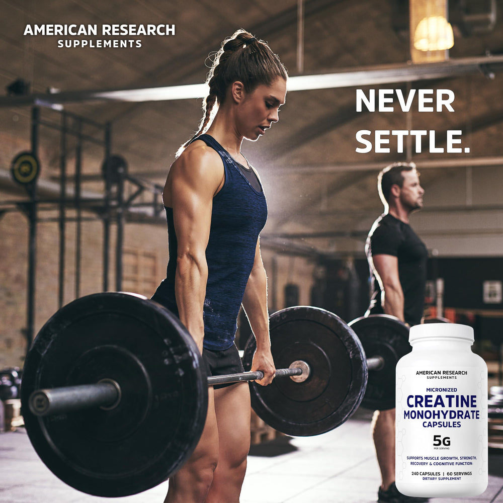 American Research Supplements cápsulas junto a equipo deportivo para uso práctico