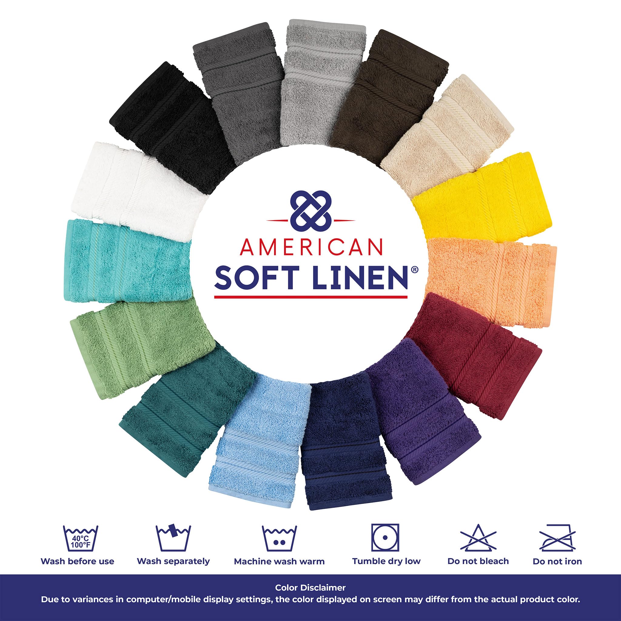 American Soft Linen toallas plegadas en estantería mostrando compactación y orden