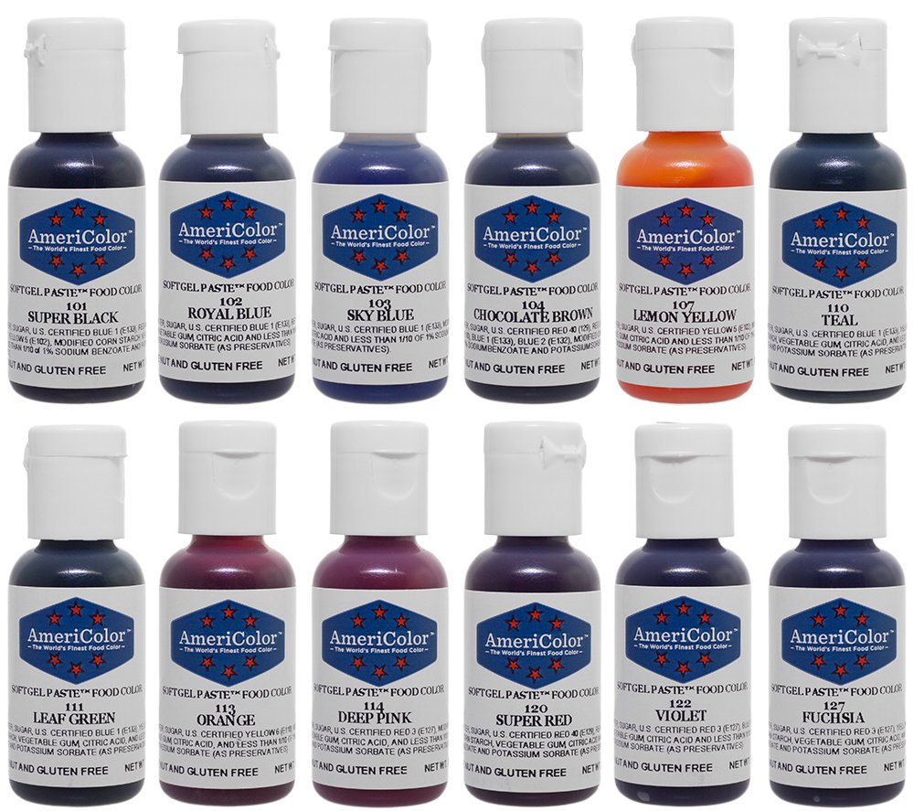 AmeriColor textura del gel paste en primer plano, pigmento concentrado