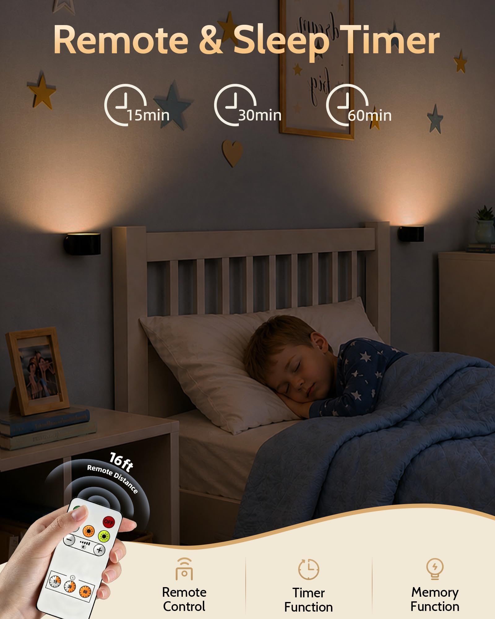 AMETHEUS luz en uso sobre cabecera, ideal para lectura nocturna cómoda