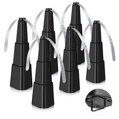 AMIAEDU front pack of six black fly fans showing compact benefit