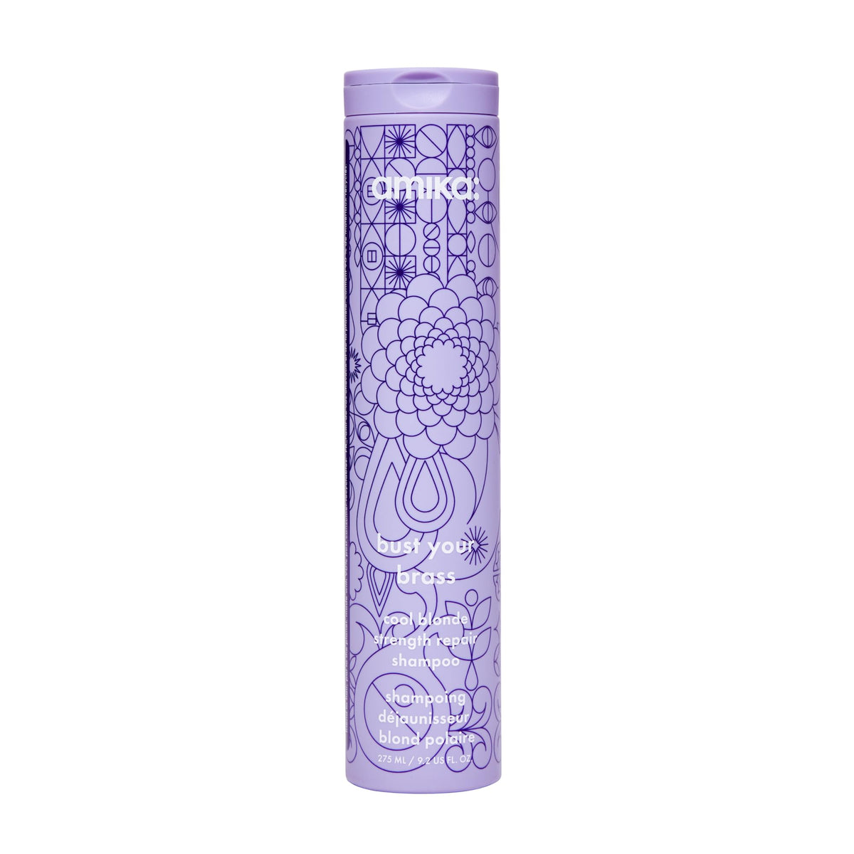 Amika botella frontal 275ml mostrando diseño y tamaño práctico