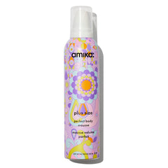 Amika mousse frontal del envase mostrando diseño y fácil aplicación