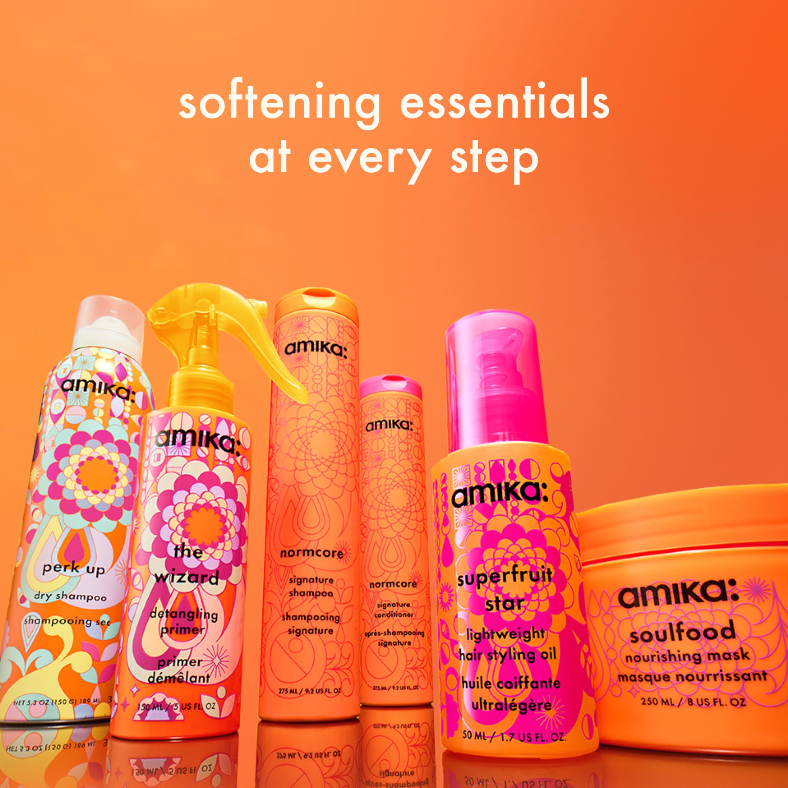 Amika Soulfood 100ml next to a coin for compact travel-friendly benefit
