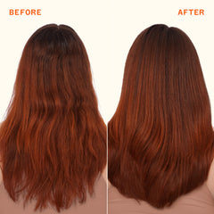 Amika Soulfood applied to mid-lengths demonstrating detangling benefit