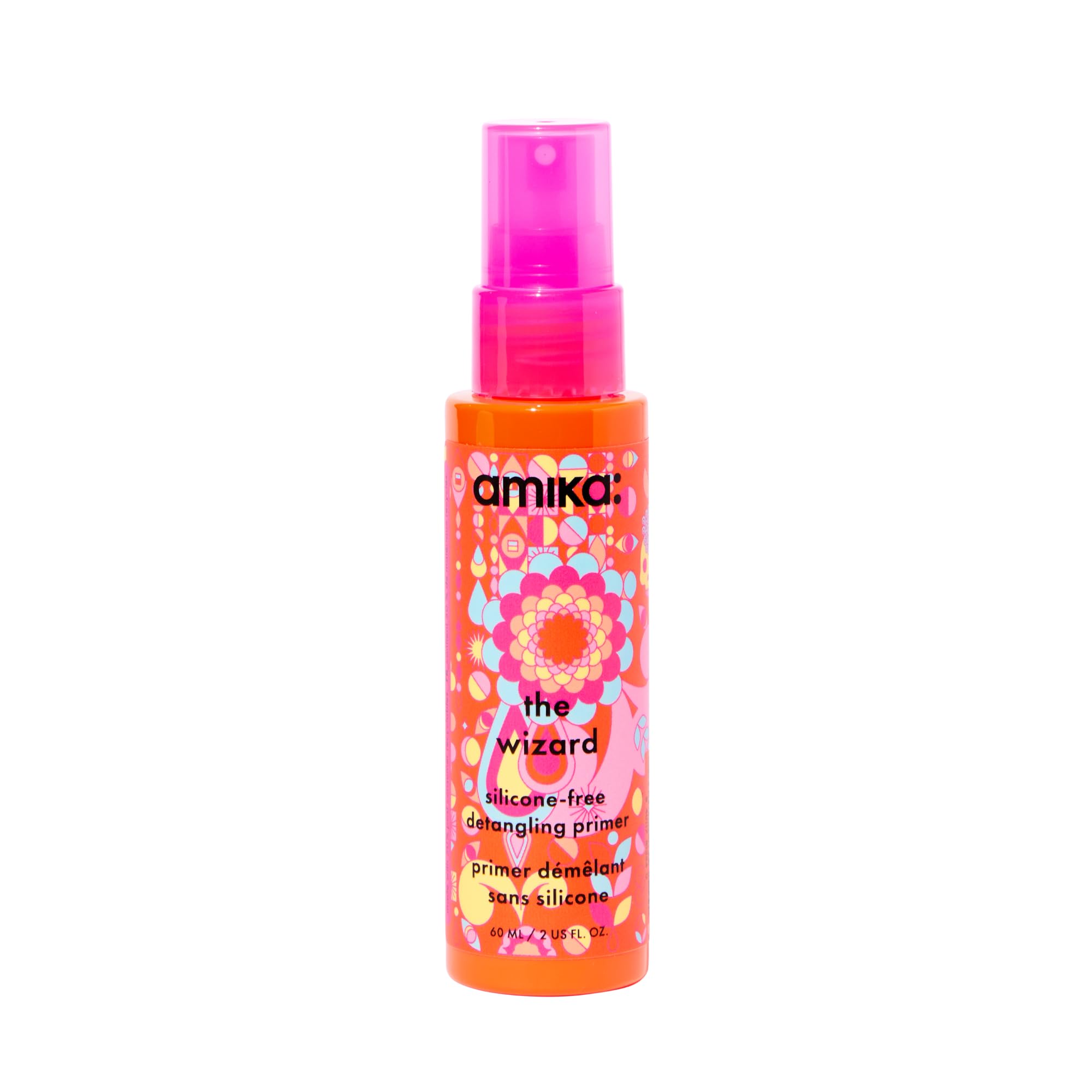 Amika frasco frontal mostrando diseño y tamaño, práctico y llamativo