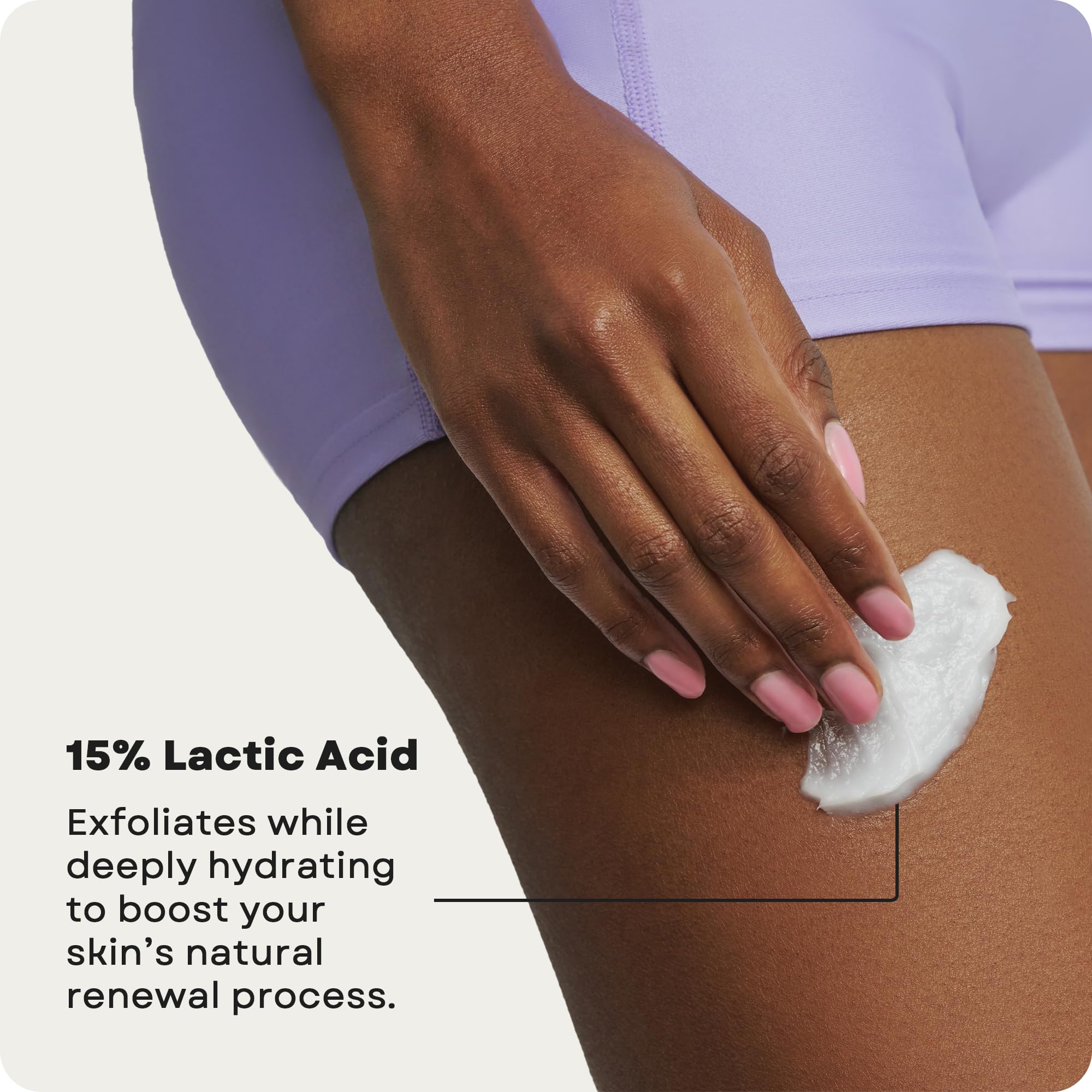 AmLactin aplicación en brazo, reduce bultitos y mejora textura