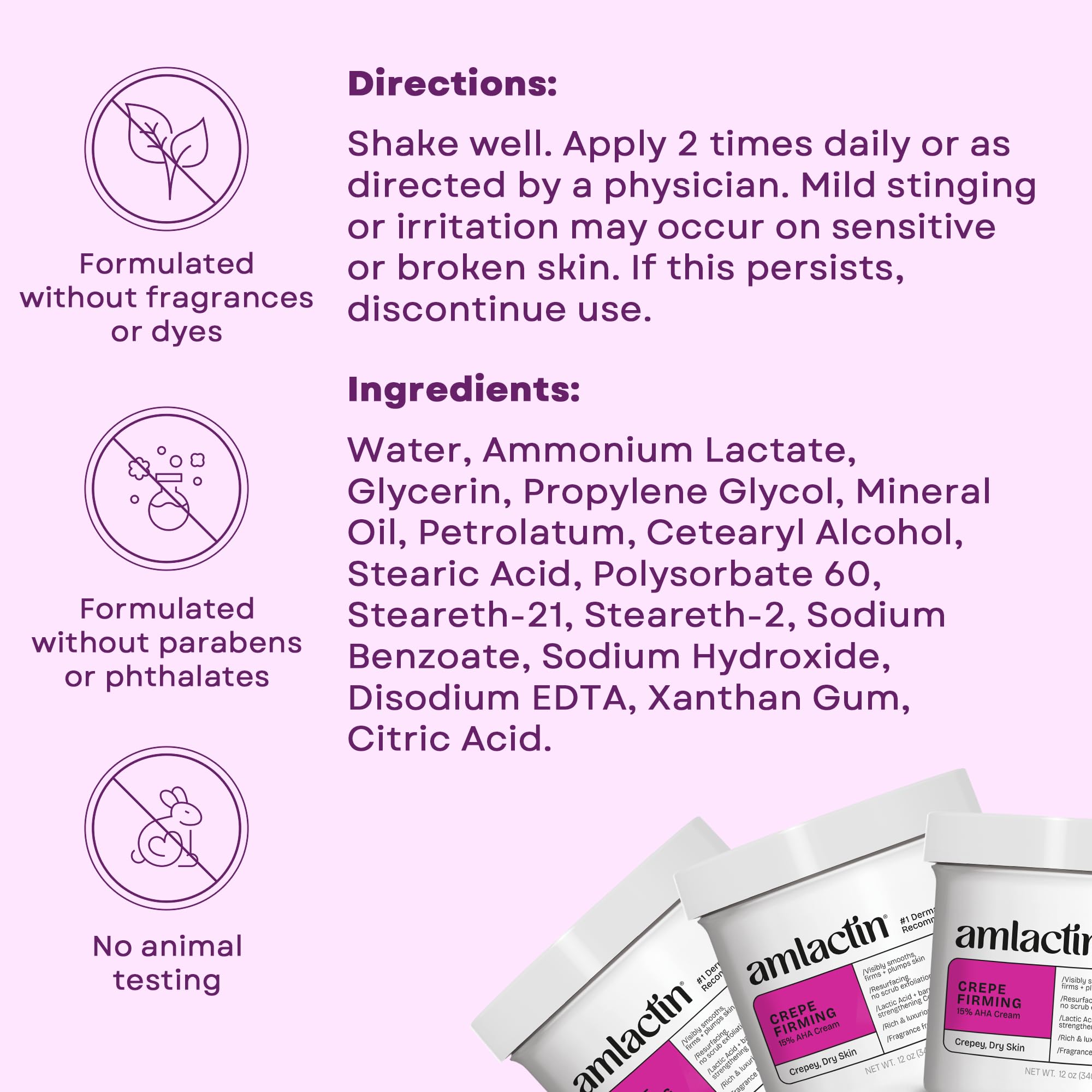 AmLactin etiqueta con ingredientes destacando ceramidas y beneficios