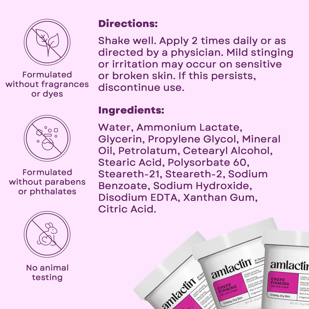 AmLactin etiqueta con ingredientes destacando ceramidas y beneficios