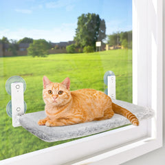 AMOSIJOY hamaca frontal montada en ventana mostrando estabilidad