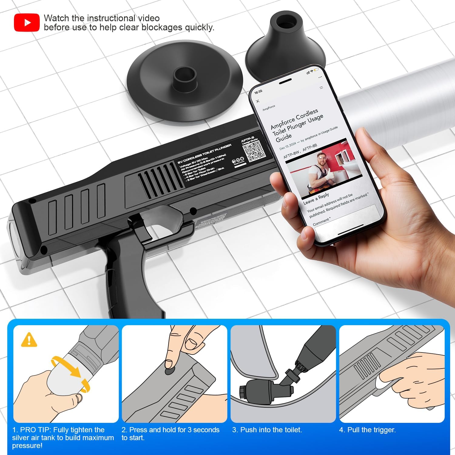 AMPFORCE puerto USB‑C mostrando carga rápida y conveniente para el hogar