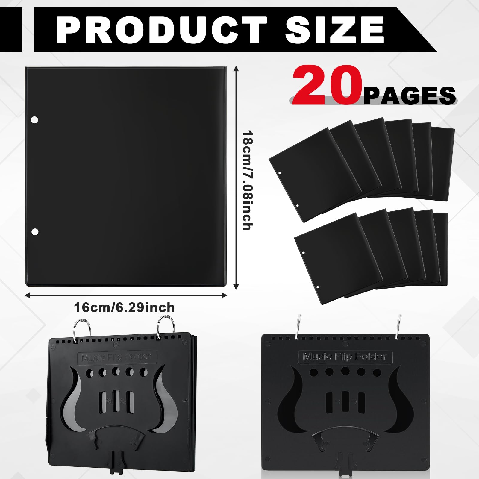Amylove primer plano de las fundas PVC que protege partituras y mejora legibilidad