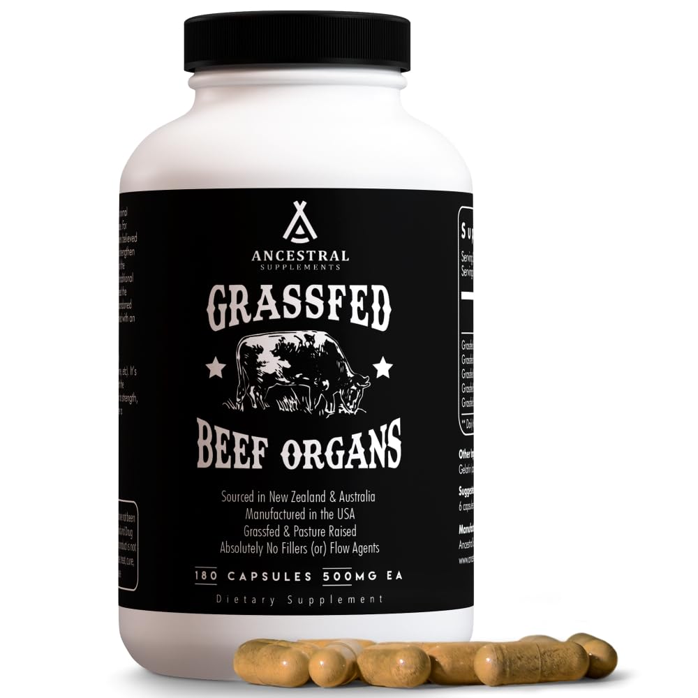 Ancestral Supplements frasco delantero mostrando 180 cápsulas y beneficios prácticos