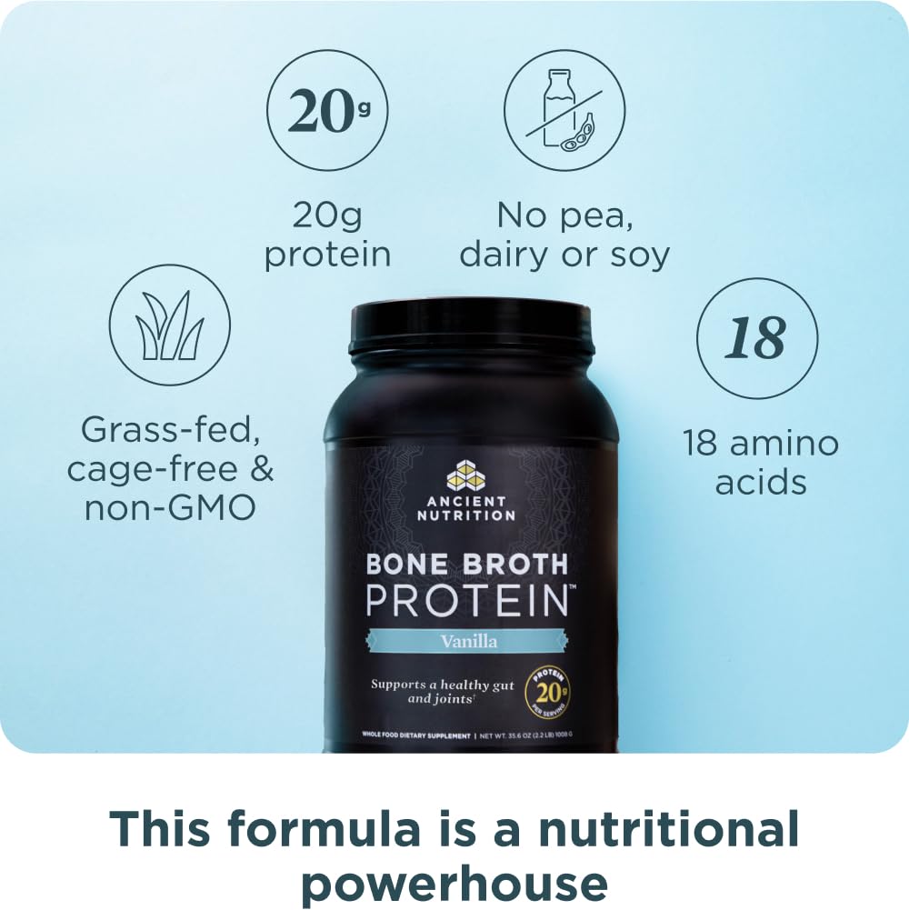 Ancient Nutrition polvo de proteína textura fina, ideal para mezclar rápido