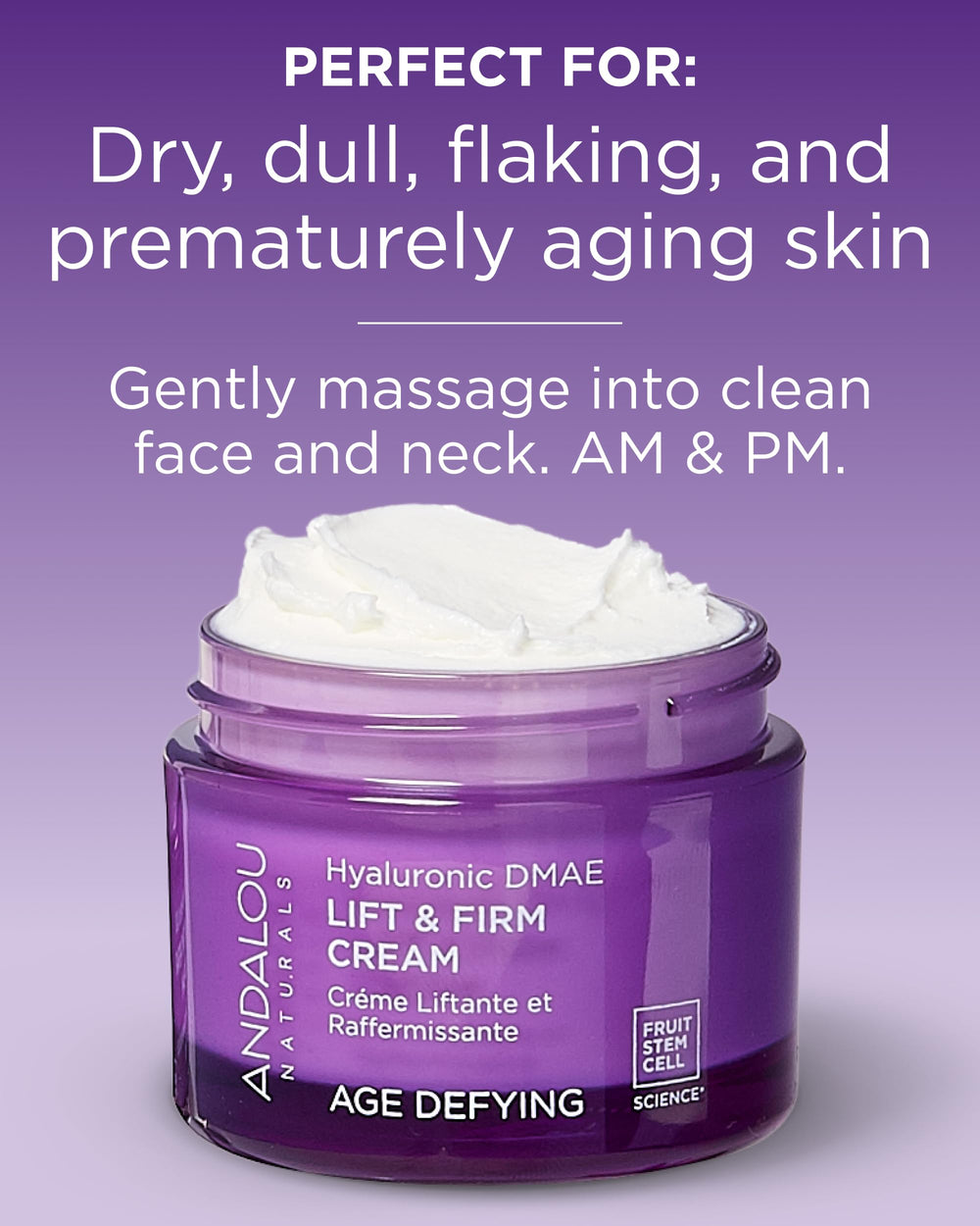 Andalou Naturals crema sobre la mano demostrando absorción rápida