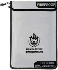 andyer vista frontal de la bolsa ignífuga protege documentos accesibles