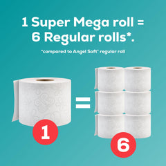 Angel Soft comparación de tamaño, menos cambios de rollo