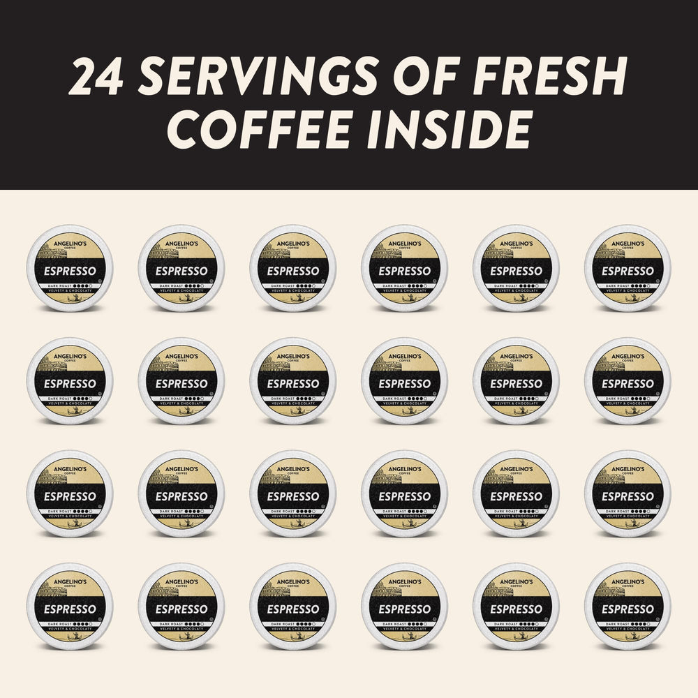 Angelino's Coffee taza latte con espuma resaltando sabor equilibrado en bebidas con leche