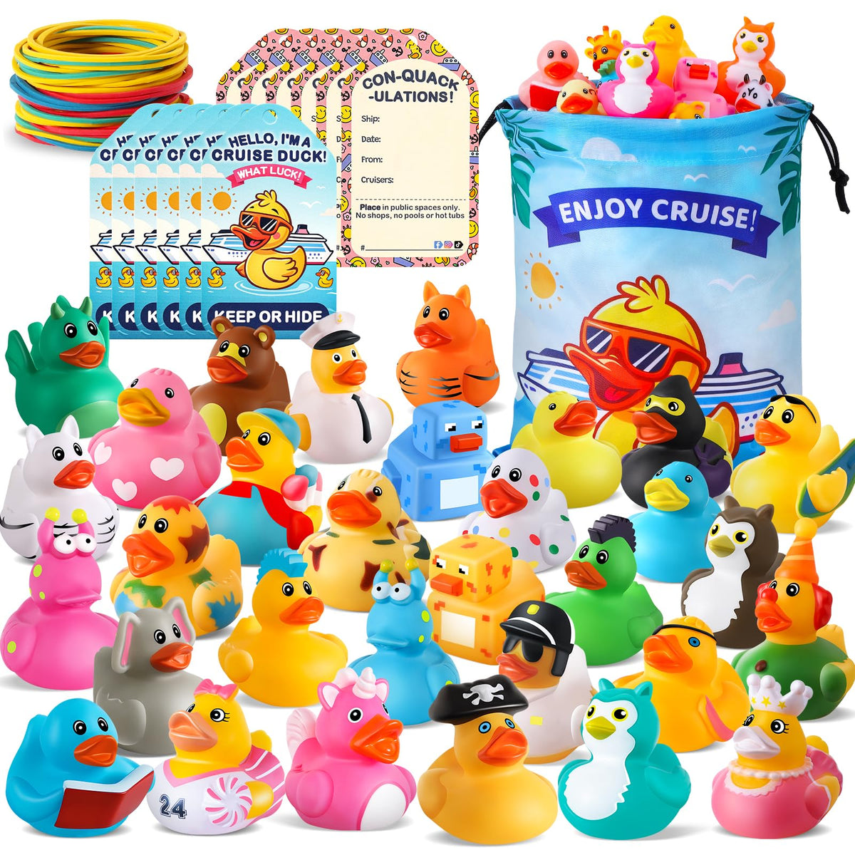 ANGGIKO patitos frontal del empaque, práctico para organizar eventos