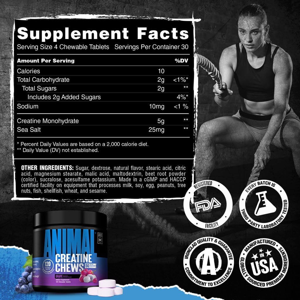 Animal estilo de vida deportista entrenando tras consumir las chews