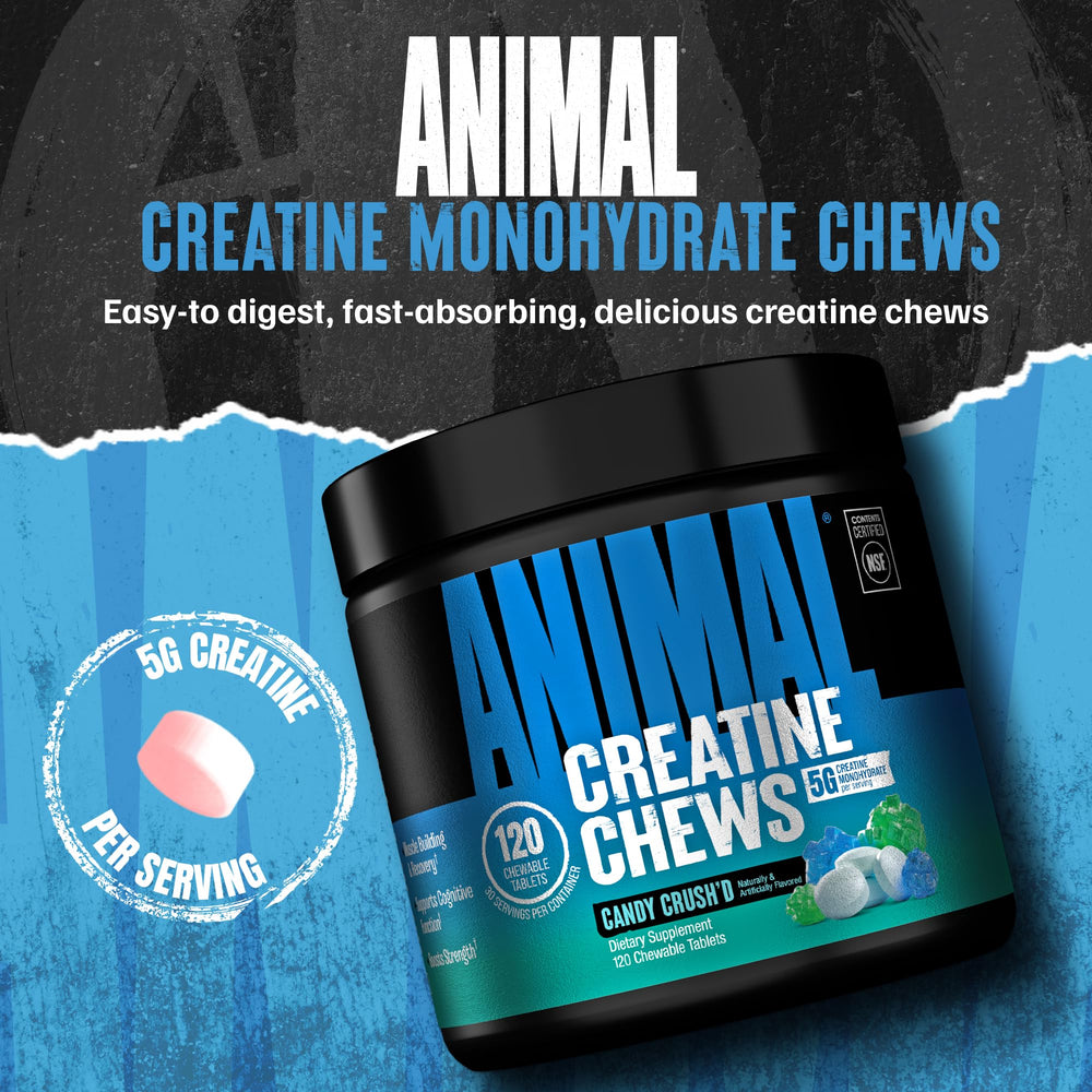 Animal masticables Candy Crush'd en primer plano, sabor agradable y dosificación clara