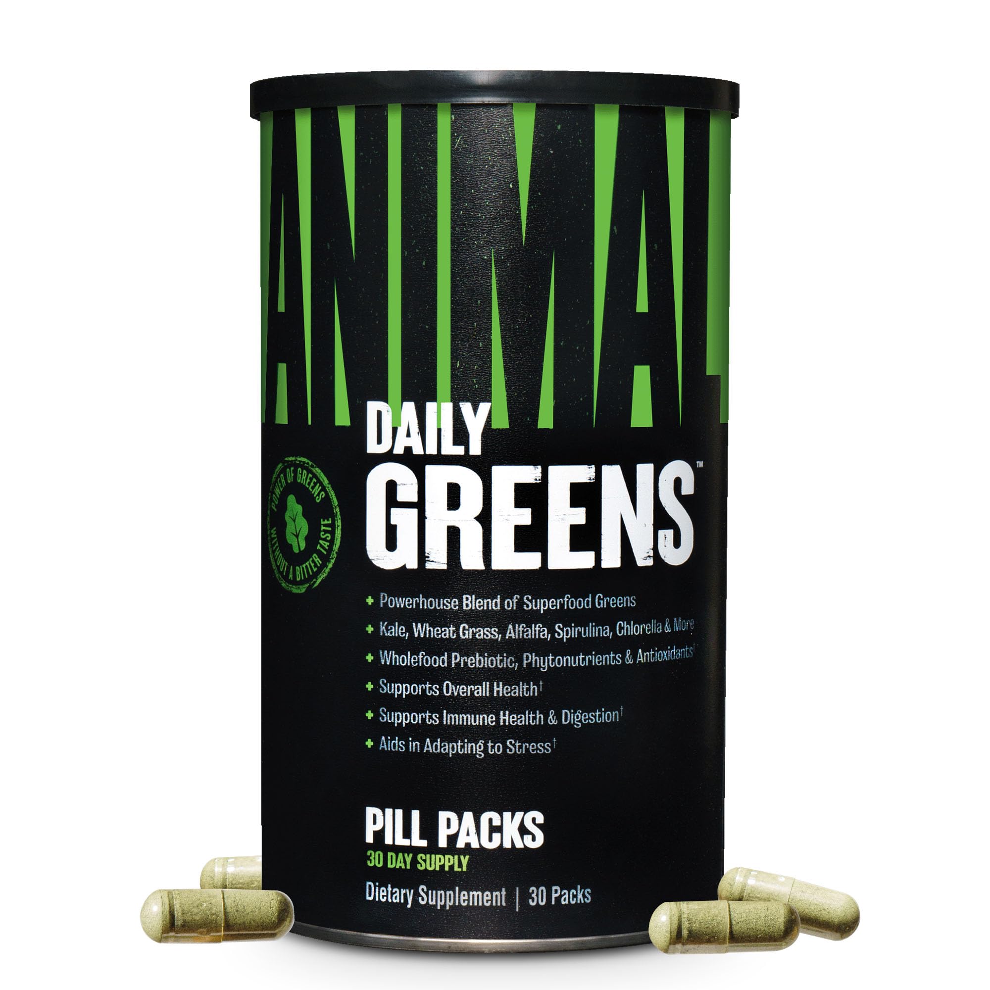 Animal Daily Greens vista frontal del paquete, presentación práctica y profesional