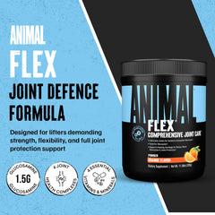 Animal Flex detalle del polvo naranja para apreciar textura y facilidad de mezcla importante para uso diario