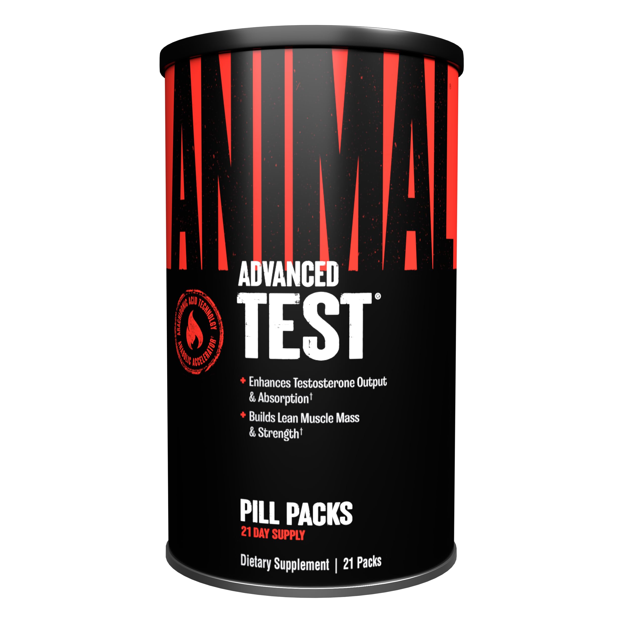 Animal Test vista frontal del pack de 21 días mostrando conveniencia y dosis