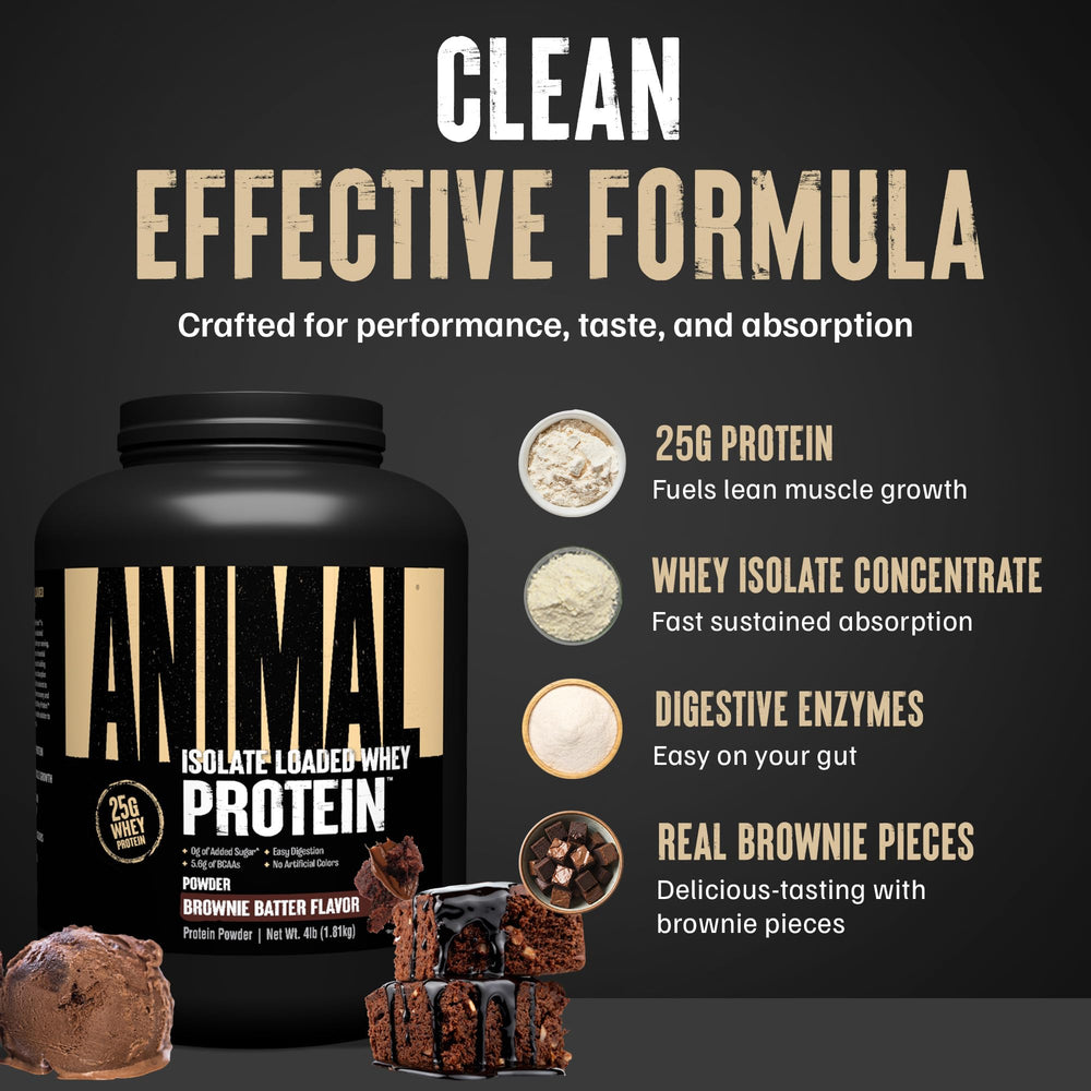 Animal Whey servido en tazón estilo postre con sabor Brownie Batter
