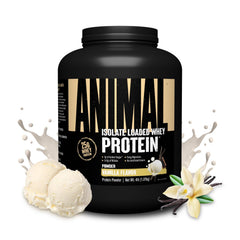 Animal envase frontal mostrando sabor vainilla y beneficio recuperación