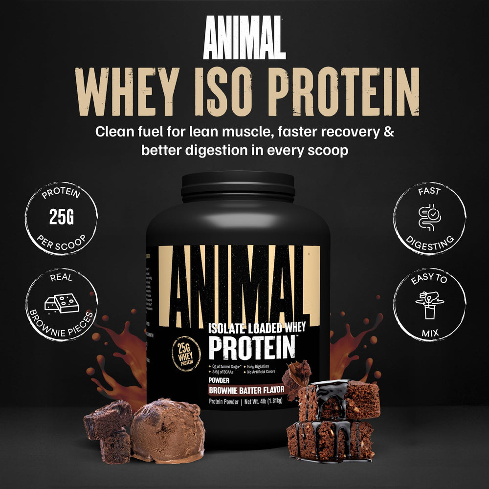 Animal Whey polvo textura en primer plano que facilita mezcla homogénea