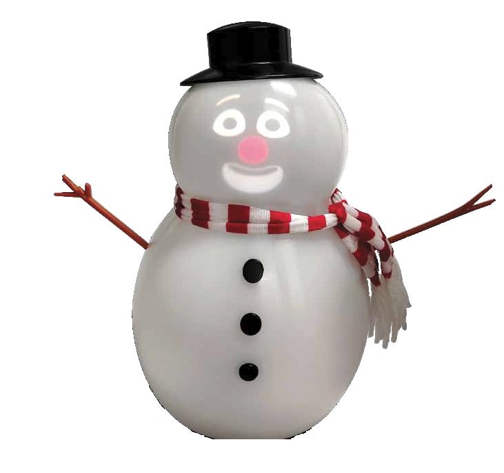 ANIMAT3D FrostByte frente del muñeco de nieve mostrando su apariencia festiva