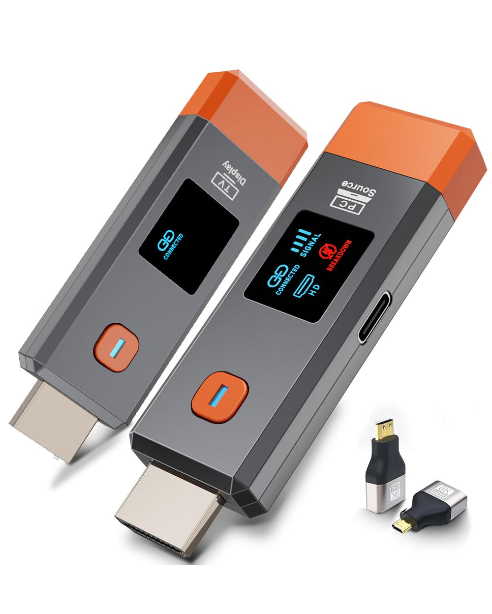 ANJCTDD transmisor frontal mostrando puertos HDMI y facilidad de conexión