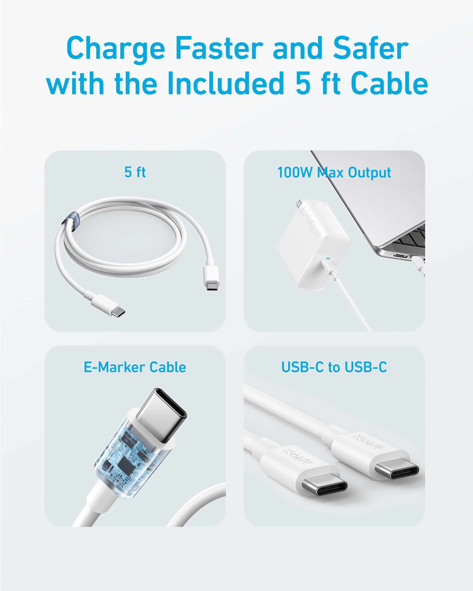Anker 317 cargando portátil en mesa ideal para trabajo remoto