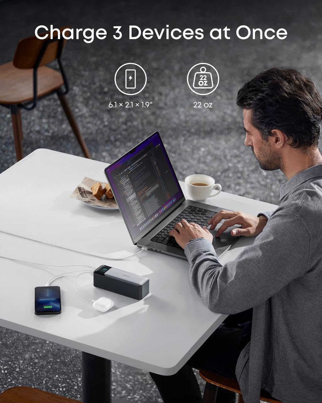 Anker 737 puertos USB-C y cable 140W para carga rápida