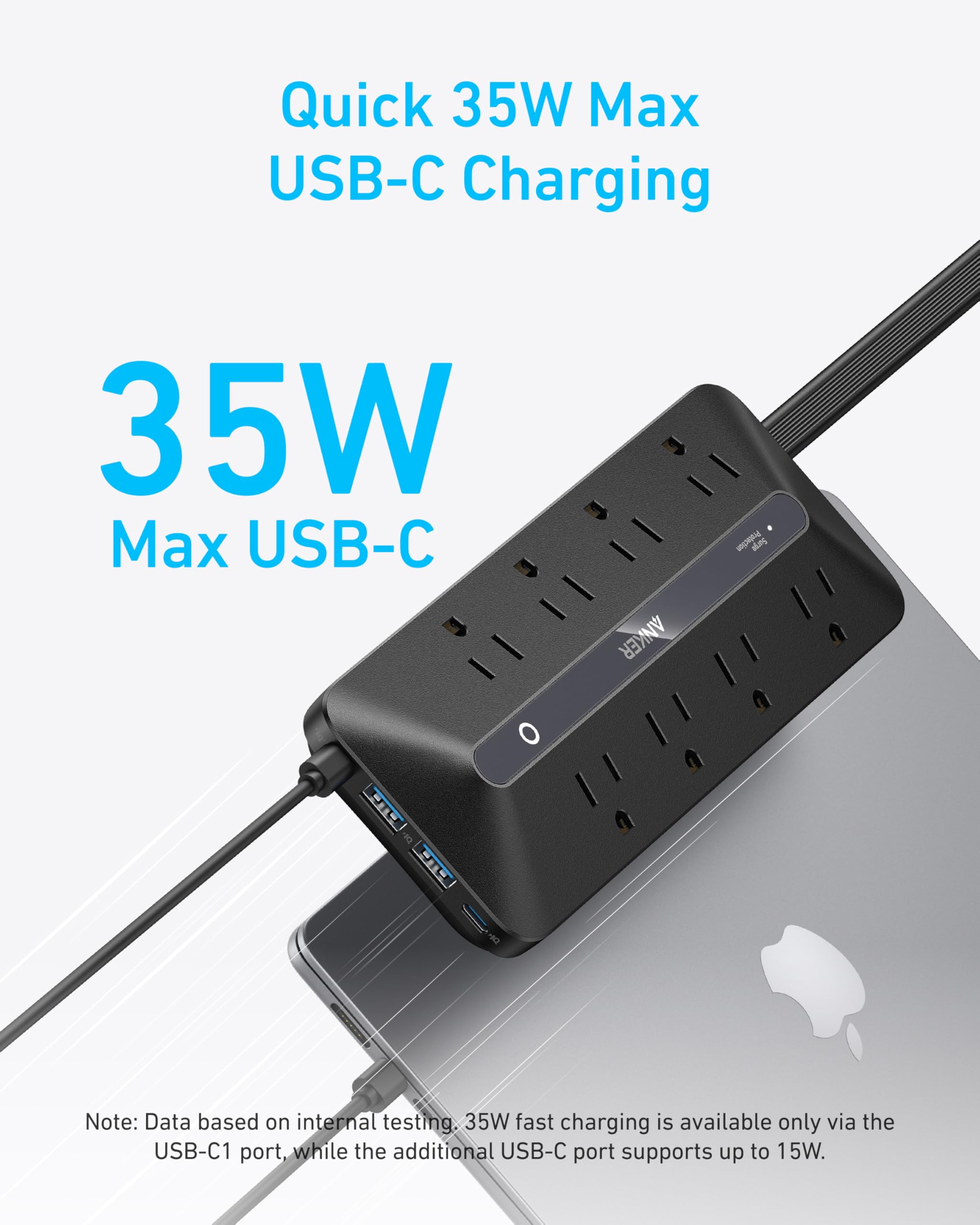 Anker cable plano y clavija diseñada para colgar, práctico y ahorra espacio