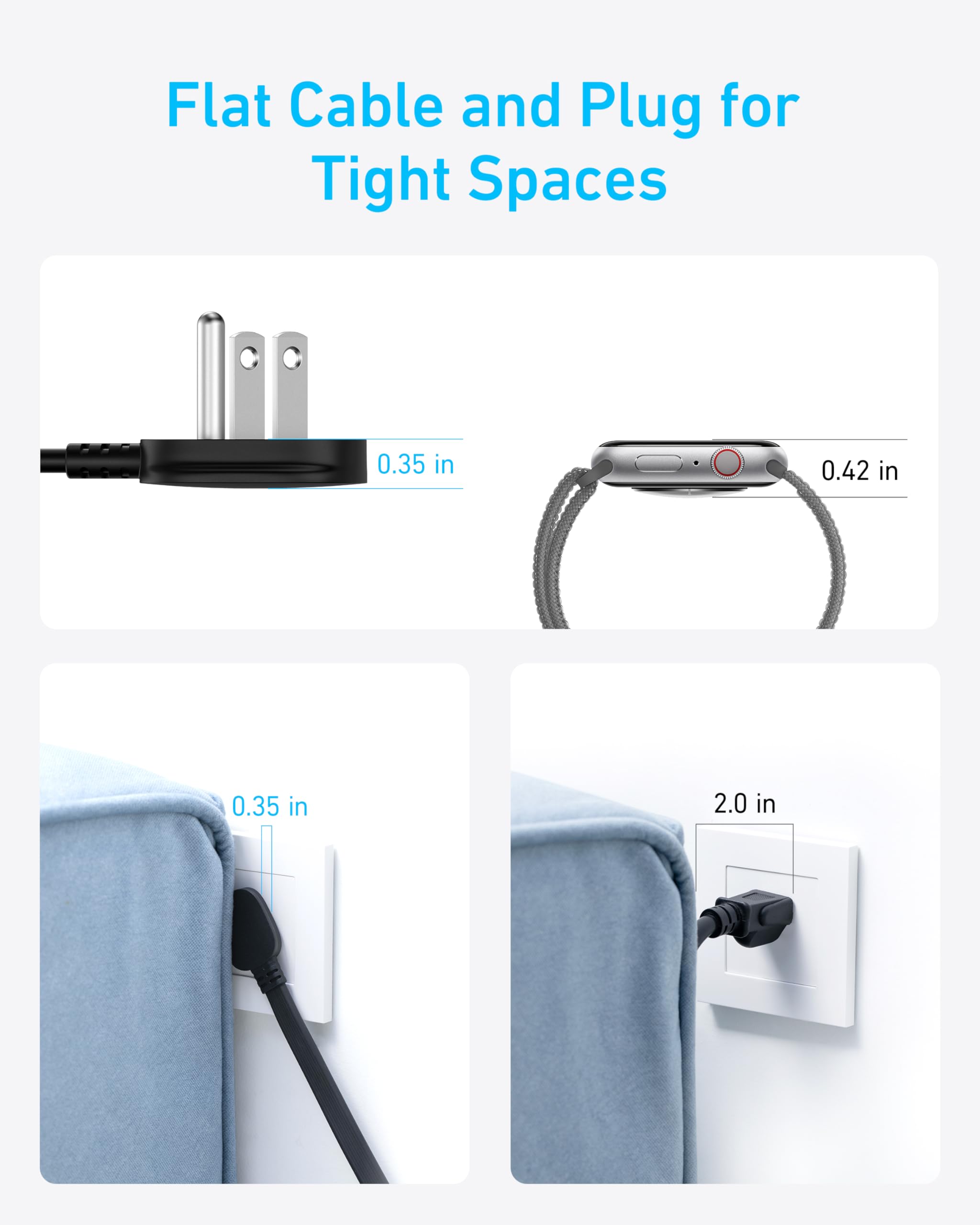 Anker comparación de tamaño junto a una libreta, compacto y portable