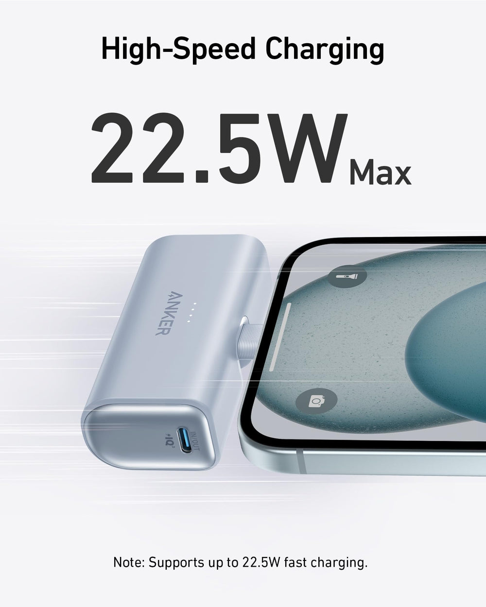 Anker detalle del conector USB-C plegable que evita enredos y protege pines