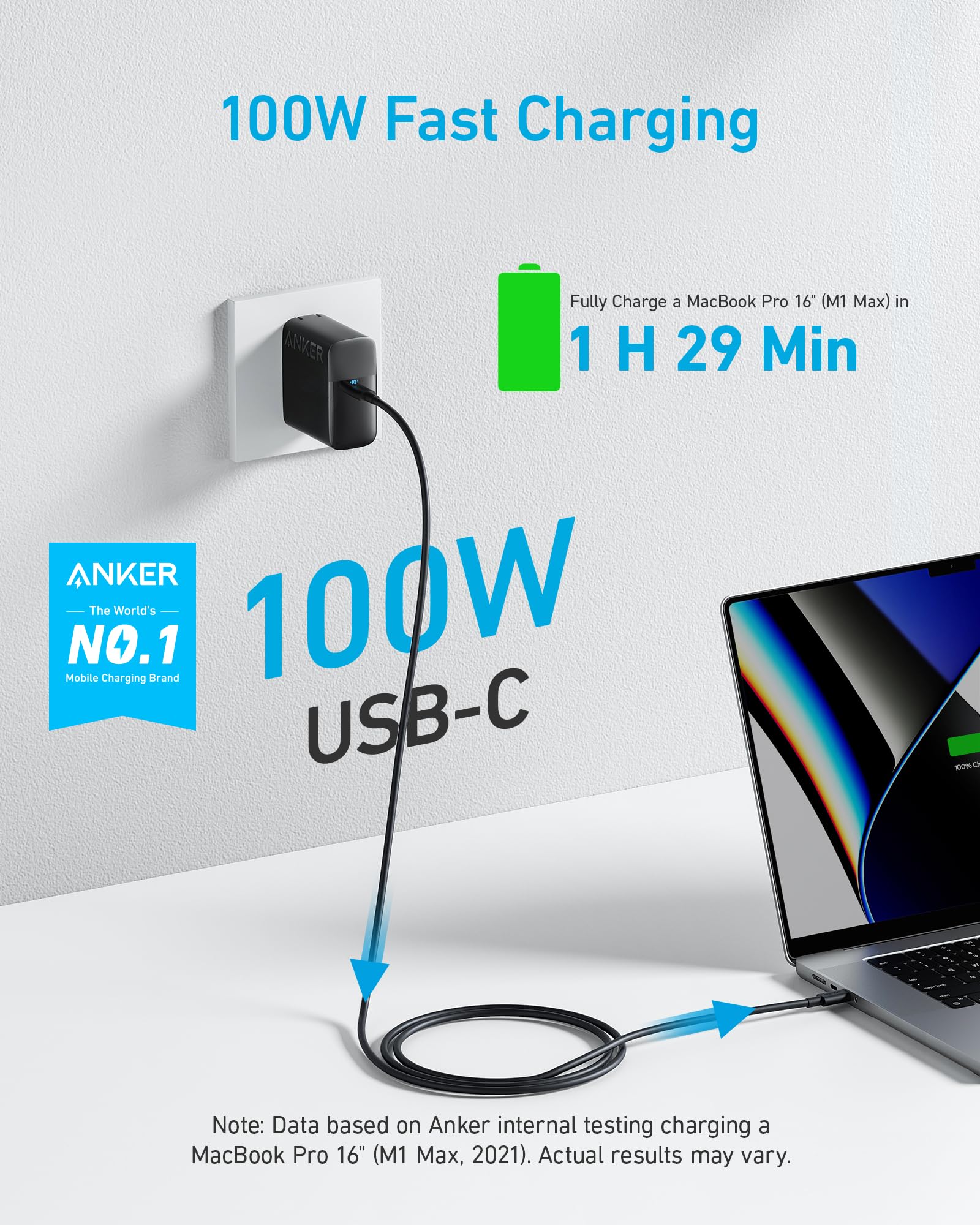 Anker detalle del enchufe plegable para guardado fácil