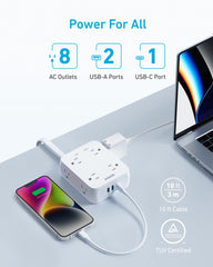 Anker detalle de puertos USB-A y USB-C 20W para carga rápida segura