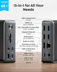 Anker docking station vista lateral exhibiendo su perfil vertical
