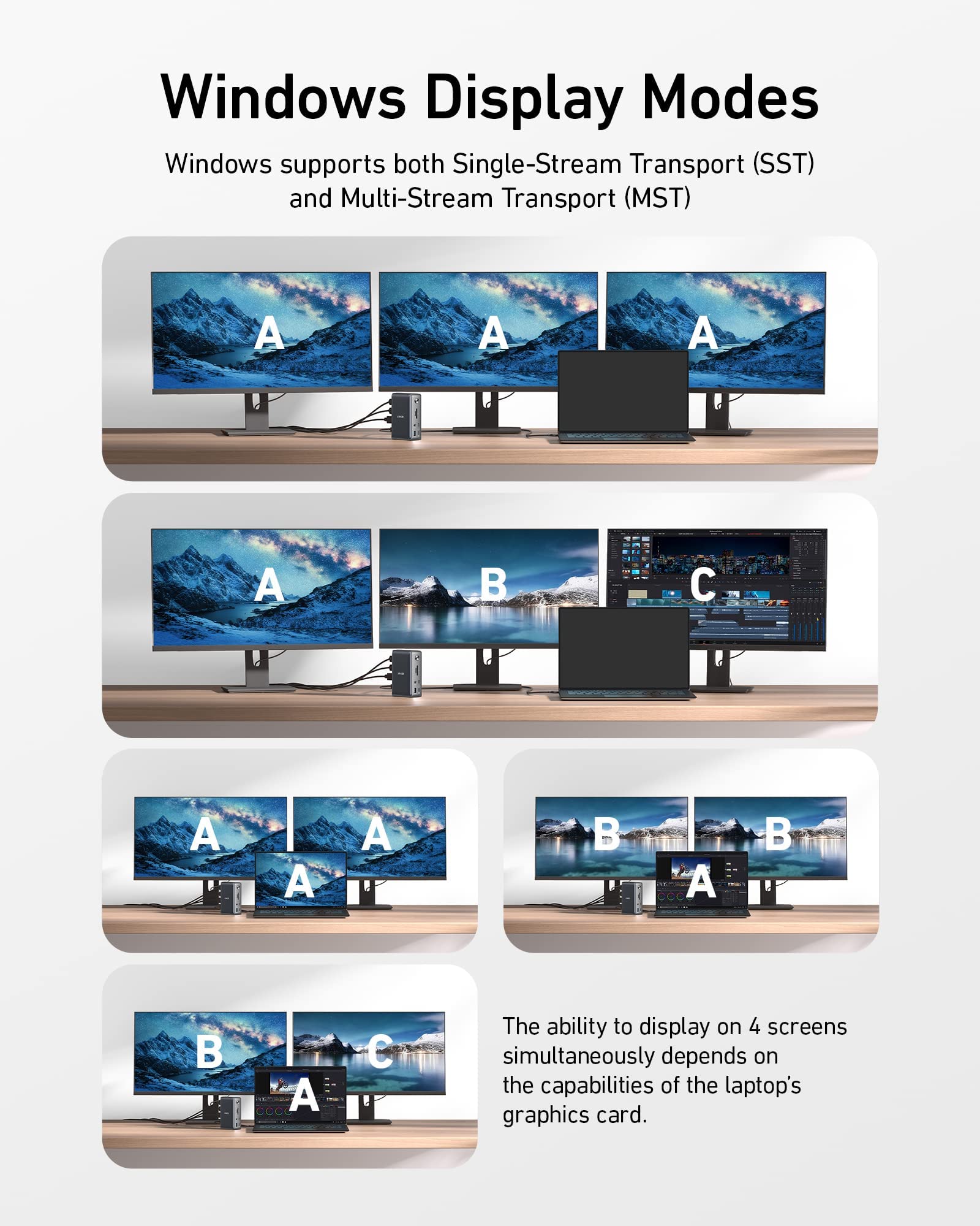 Anker docking station tamaño comparado con manos para referencia de escala