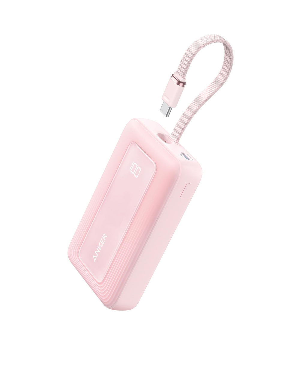 Anker vista frontal del cargador 10,000mAh mostrando diseño y portabilidad