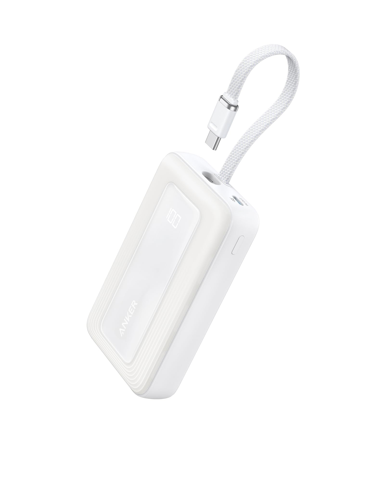 Anker frontal del power bank 10.000mAh mostrando diseño y puertos, carga fiable
