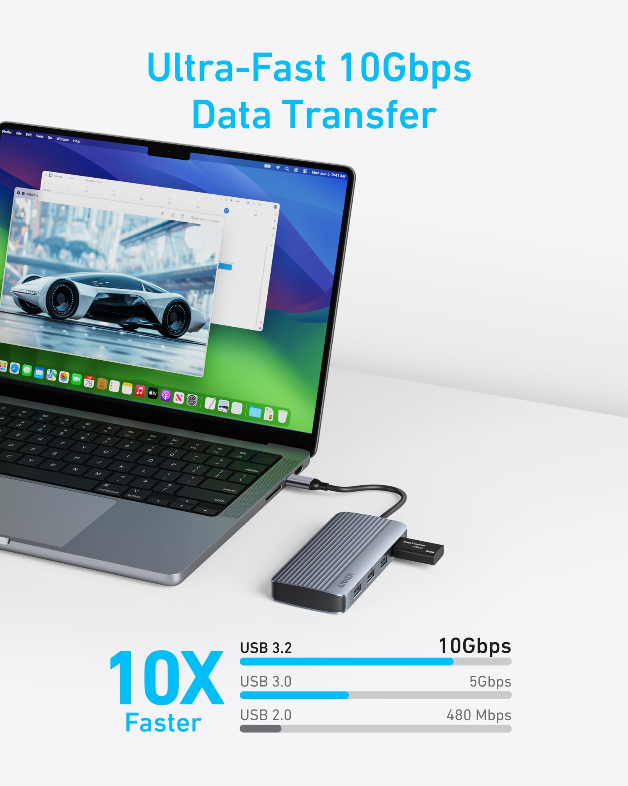 Anker etiqueta con especificaciones para confirmar potencia y compatibilidad