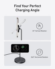 Perfil lateral Anker MagGo con ajuste a 45° y rotación 360° para mejor ángulo