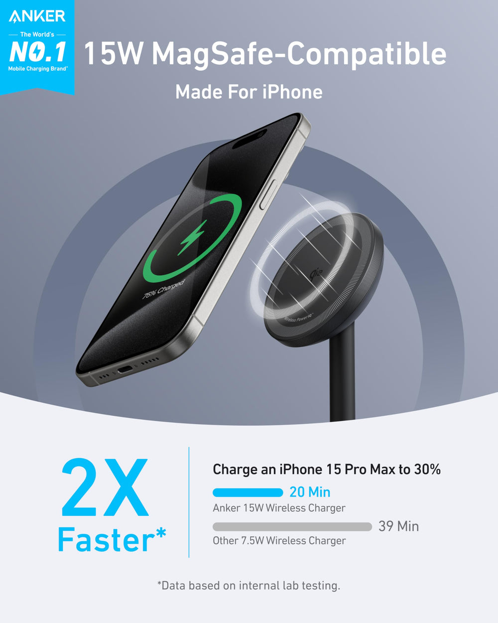 Anker MagGo detalle de la superficie magnética que asegura carga estable