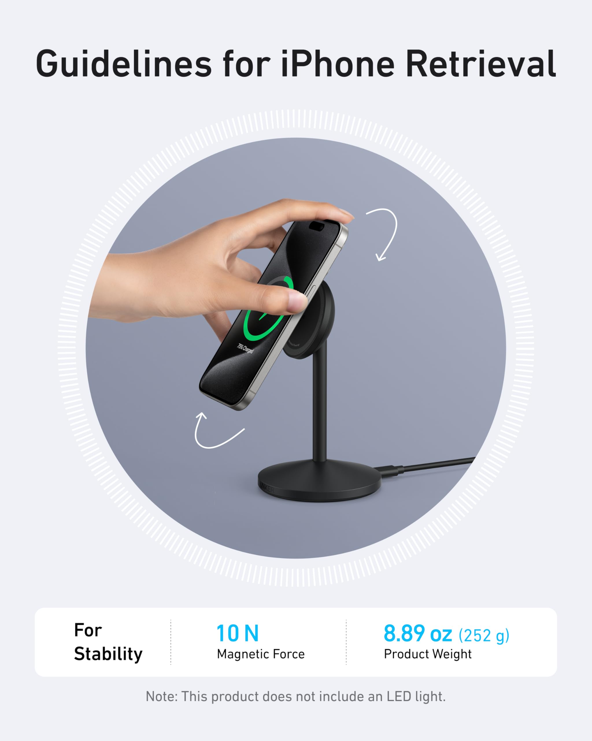 Anker MagGo caja y accesorios incluidos con garantía y guía rápida