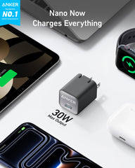 Anker Nano 30W detalle de textura, diseño resistente y compacto