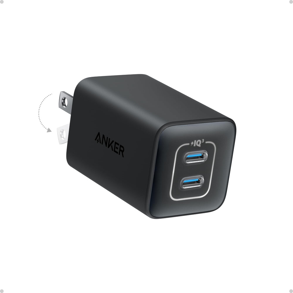 Anker Nano vista frontal mostrando dos puertos USB-C y diseño compacto, ideal para viaje